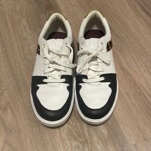 Cole Haan size 8 black, white, cheetah, gold accented sneakers